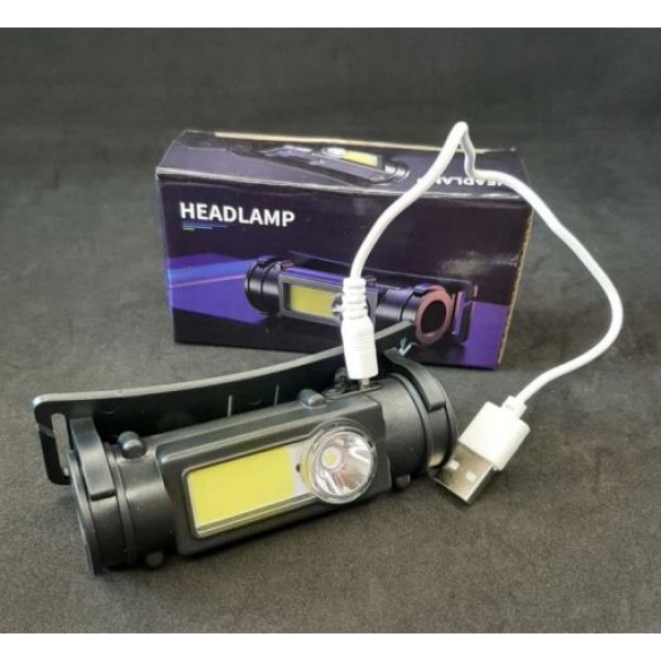 Ліхтарик налобний акумуляторний, 2 режими + магніт, HP-211